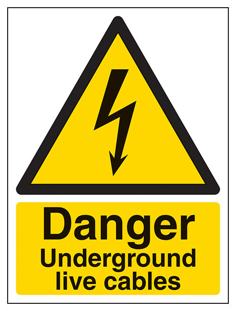 Danger Underground Live Cables Portrait