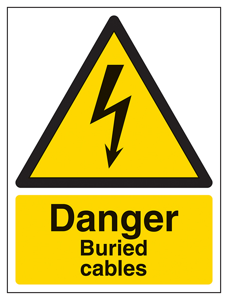 Danger Buried Cables Portrait
