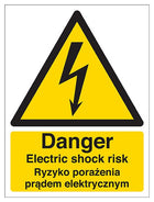 English/Polish - Danger Electric Shock Risk