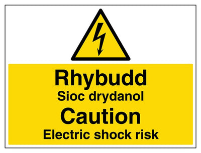 Welsh English Caution Electric Shock Risk Landscape