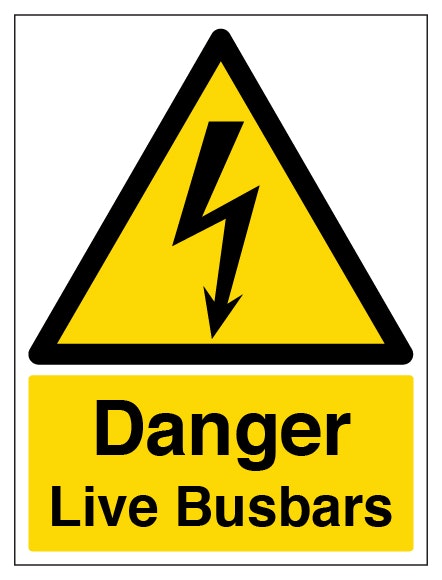 Danger Live Busbars Portrait