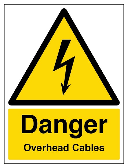 Danger Overhead Cables Portrait