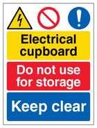 Electrical cupboard/Do not use for storage/Keep clear