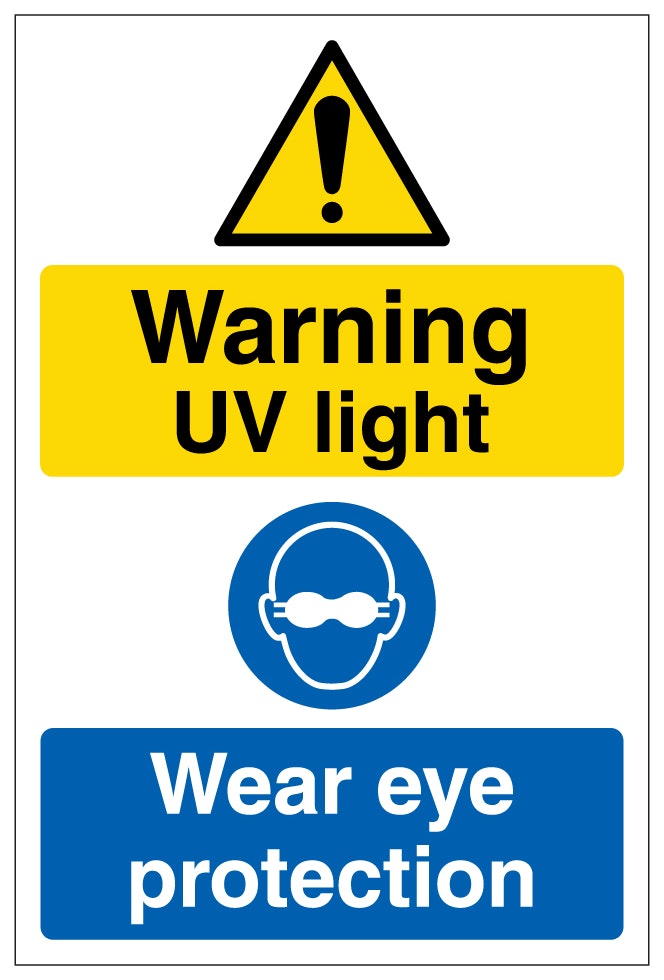 Warning Uv Light Wear Eye Protection Portrait