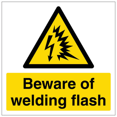 Beware Of Welding Flash Square