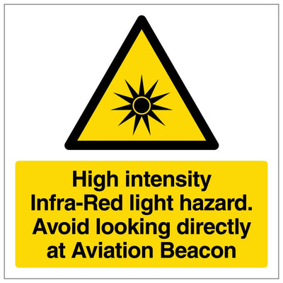 High Intensity Infra Red Light Hazard Square