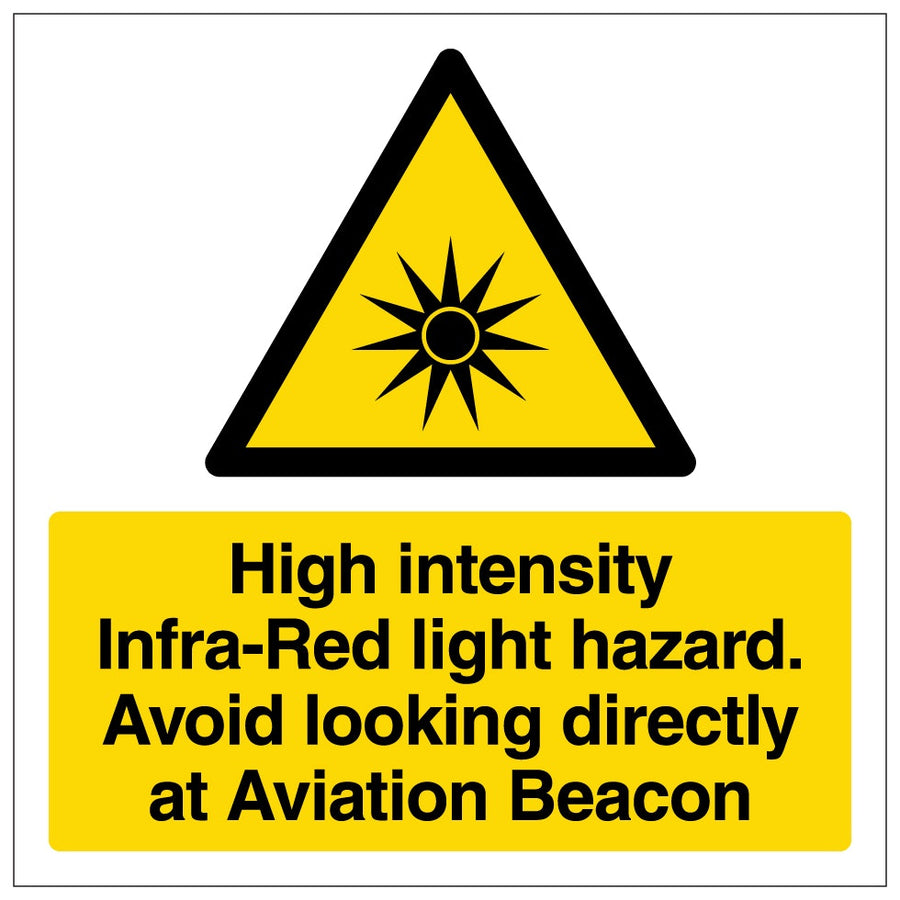 High Intensity Infra Red Light Hazard Square