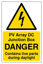 Pv Array Dc Junction Box Danger - Portrait