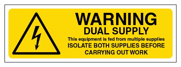 Warning Dual Supply Isolate Both Slim Landscape