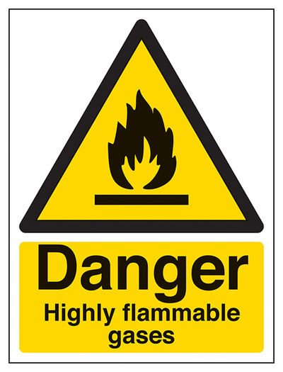 Danger Highly Flammable Gases Portrait