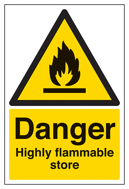 Danger Highly Flammable Store Portrait