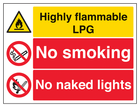 Highly Flammable LPG/No Smoking/Naked Lights