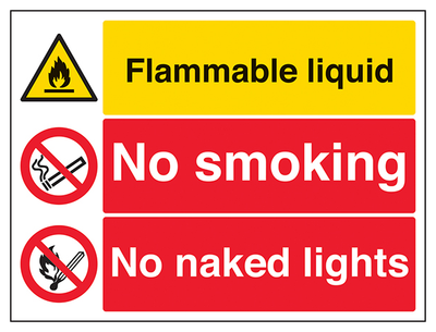 Flammable Liquid No Smoking Naked Lights