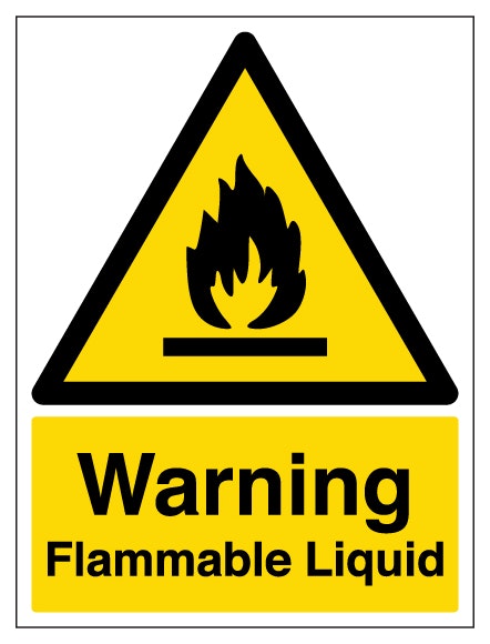 Warning Flammable Liquid Portrait