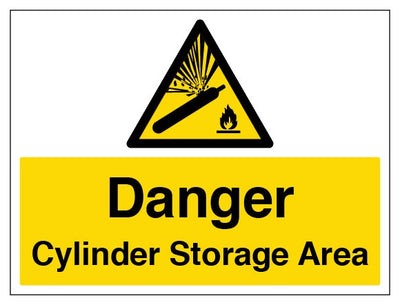 Danger Cylinder Storage Area Large Landscape