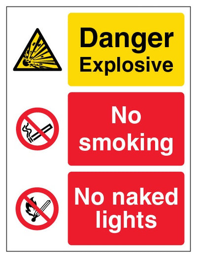 Danger Explosive No Smoking No Naked Lights Portrait