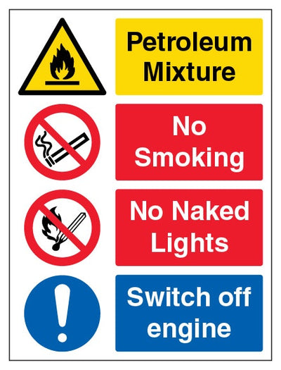 Petroleum Mixture No Smoking No Naked Lights Portrait