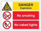 Danger Explosive No Smoking - Landscape