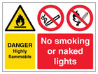 Danger Highly Flammable No Smoking - Landscape