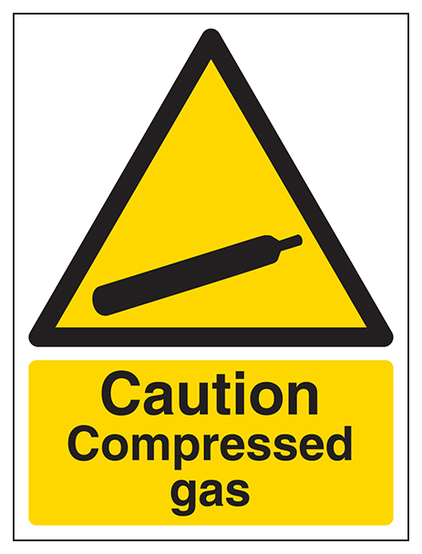 Caution Compressed Gas Portrait