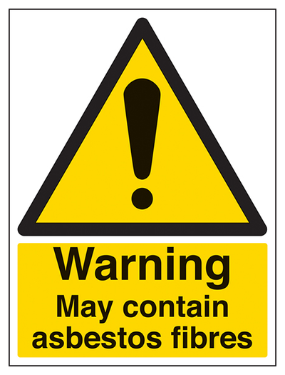 Warning May Contain Asbestos Fibres Portrait