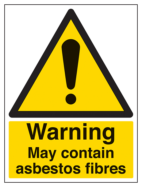 Warning May Contain Asbestos Fibres Portrait