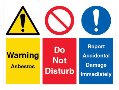 Warning Asbestos Do Not Disturb Report Damage Landscape