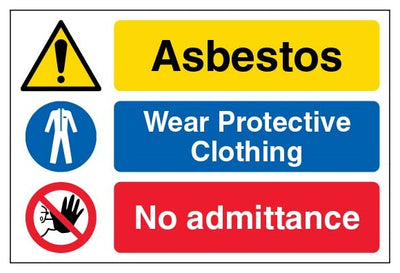 Asbestos Wear Protective Clothing No Admittance Large Landscape