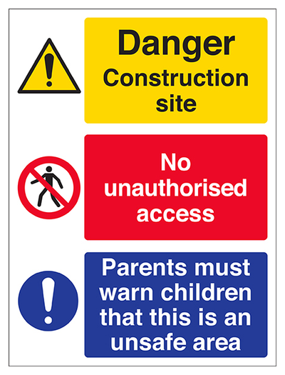 Multi Hazard Site Safety Must Warn Children Portrait