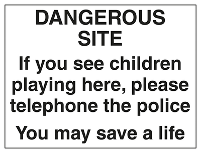 Dangerous Site If You See Children Playing Here Large Landscape