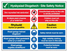 Welsh/English - Multi Hazard Site Safety Notice 6 Points