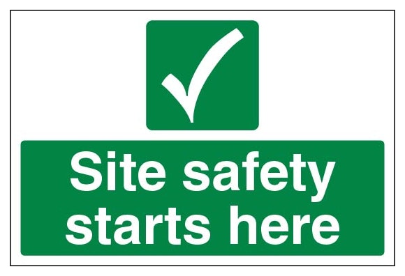 Site Safety Starts Here Green Large Landscape