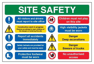 Site Safety All Visitors And Drivers Must Report To Site Office Landscape