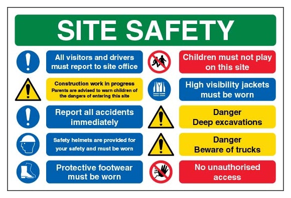 Site Safety All Visitors And Drivers Must Report To Site Office Landscape