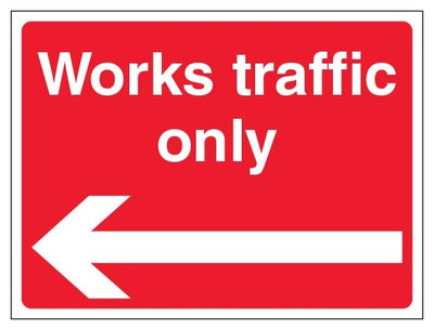 Works Traffic Only Landscape Red Arrow Left