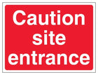 Caution Site Entrance - Landscape - Red
