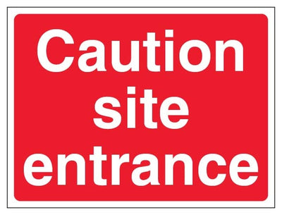 Caution Site Entrance Landscape Red