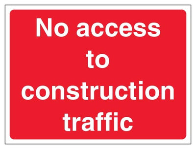 No Access To Construction Traffic Landscape Red