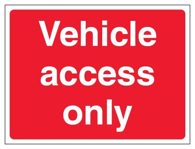 Vehicle Access Only Landscape Red