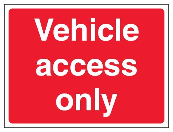 Vehicle Access Only Landscape Red