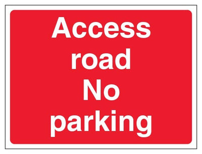Access Road No Parking Landscape Red