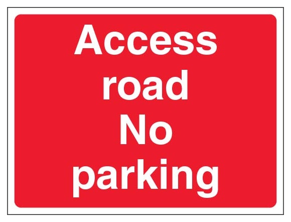 Access Road No Parking Landscape Red