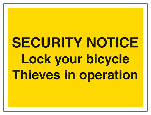 Security Notice Lock Your Bicycle Landscape