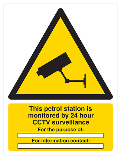 Petrol Station Monitored By 24 Hour Cctv Portrait