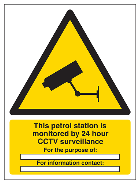 Petrol Station Monitored By 24 Hour Cctv Portrait