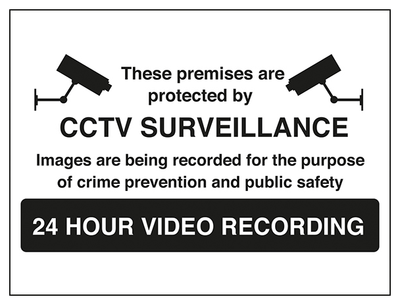 Warning Closed Circuit Television 24 Hour Video Recording