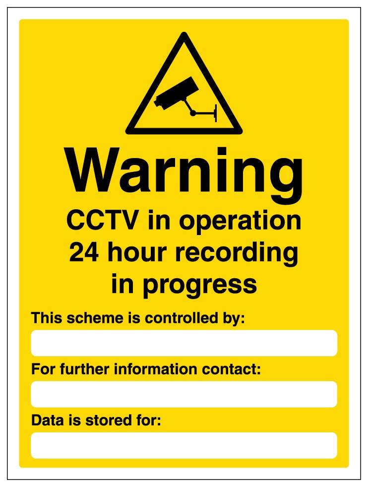 Warning Cctv In Operation 24 Hour Portrait