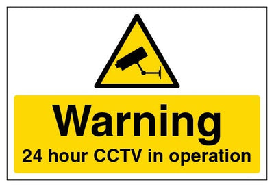 Warning 24 Hour Cctv In Operation Large Landscape