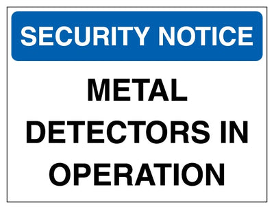 Security Notice Metal Detectors In Operation Blue