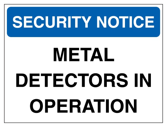 Security Notice Metal Detectors In Operation Blue